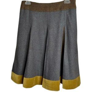 Boden Multi Herringbone Fully Pleated Wool Skirt Lined - 10R